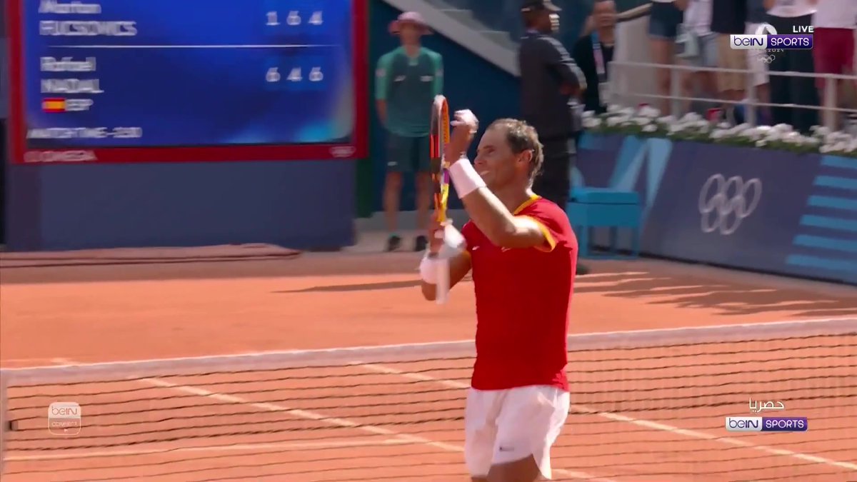🎾 نُقطة المُباراة .. بتعليق الكابتن عادل الشطي 🗣️ وفرحة الأسطورة رافاييل نادال بالإنتصار على مارتون فوتسوفيتش والصعود للدور الثاني في أولمبياد باريس 👏🏻 🇪🇸🇪🇸🇪🇸 #Paris2024