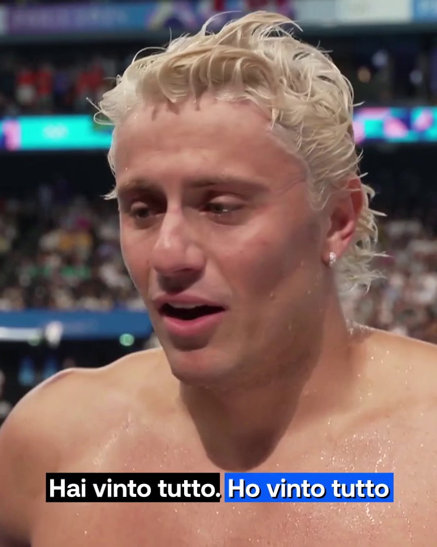 Nicolò ti scusiamo per questa intervista in bianco 🥹🥹🥹 #HomeOfTheOlympics #Paris2024 #ItaliaTeam #Olympics #Swimming #Martinenghi