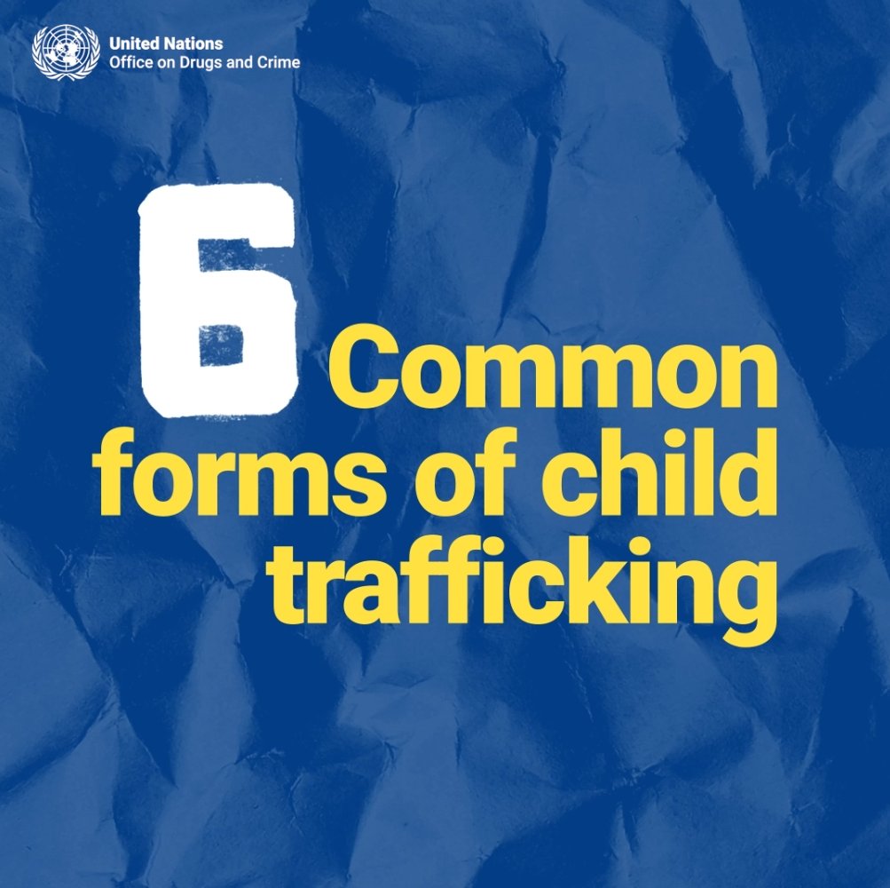 Girls and boys around the world are being robbed of their childhood and falling victim to human trafficking. Learn about the six forms of child trafficking ⬇️ #EndHumanTrafficking