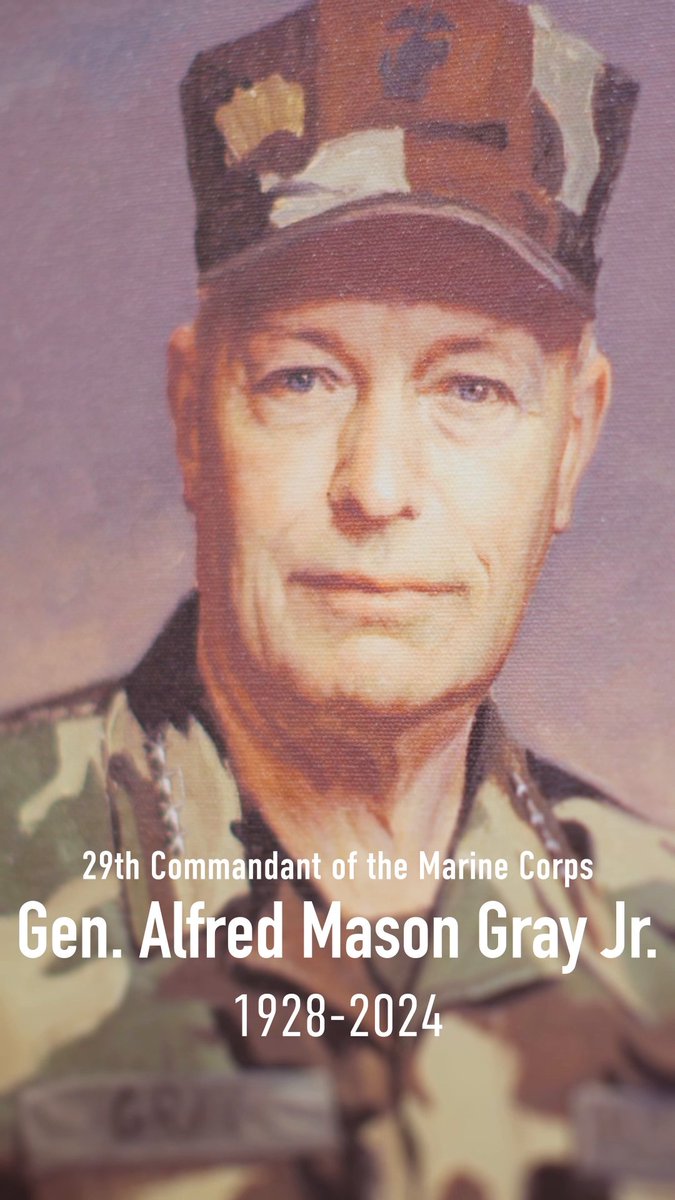 Gen. Alfred M. Gray, 29th Commandant of the #MarineCorps, passed away on March 20, 2024. His impact as Commandant had a meaningful change on the Marine Corps of his generation and future generations. Join us at 12:00pm on Facebook when we go live with coverage of his funeral.