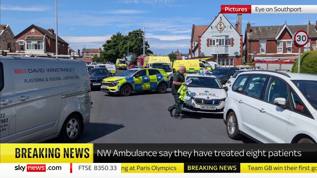 BREAKING: At least eight people have been attacked with stab injuries and some have been taken to a children's hospital in Southport. Live updates: 📺 Sky 501, Virgin 602, Freeview 233 and YouTube