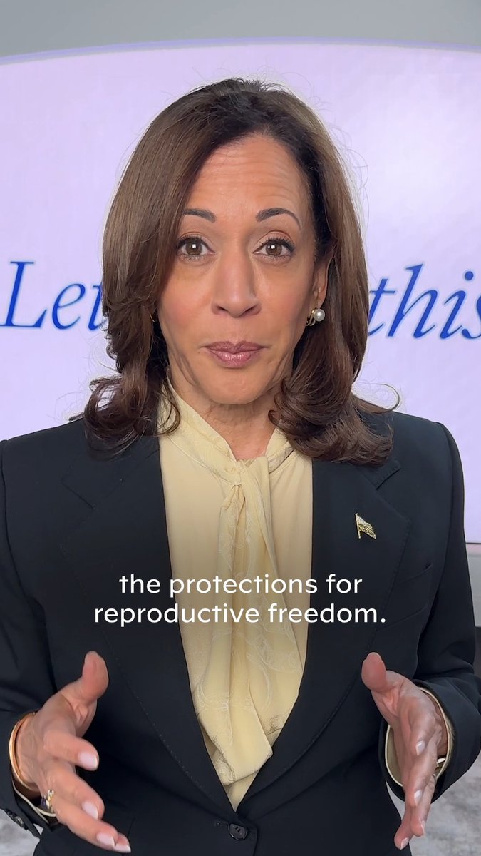 More than 1 in 3 women of reproductive age in America now live in a state with a Trump abortion ban. When I am President of the United States, I will sign a law restoring and protecting reproductive freedom in every state.