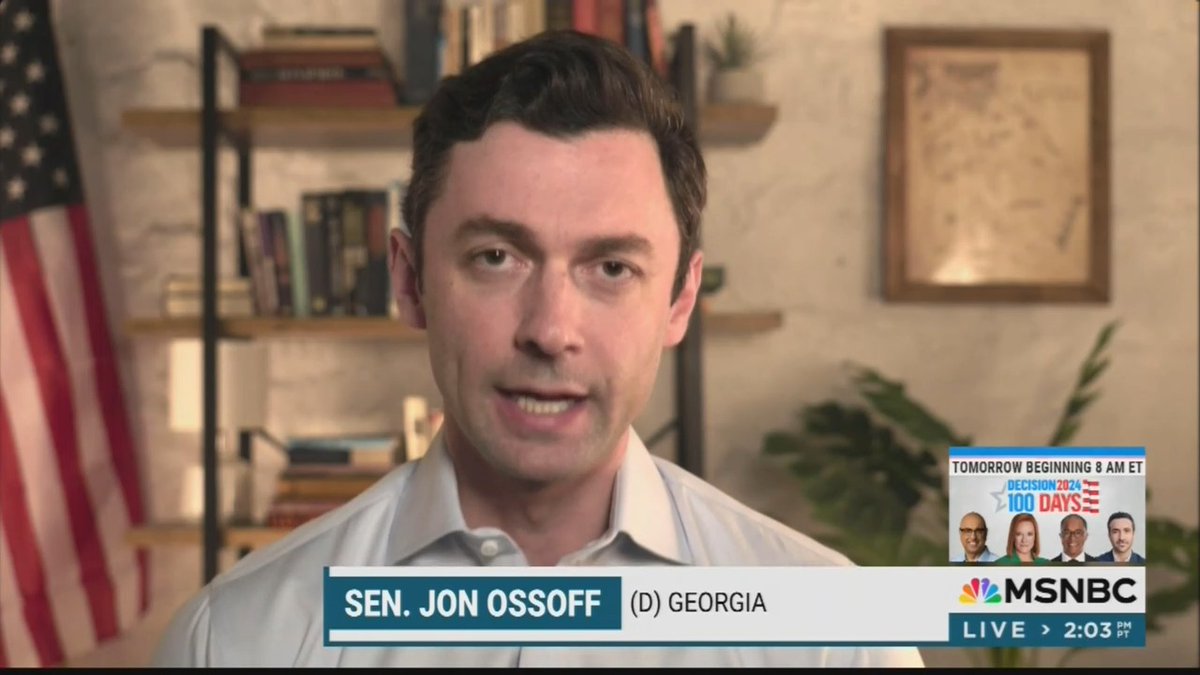 Sen. Jon Ossoff: Vice President Kamala Harris' launch has been spectacular. It has exceeded my expectations and my expectations were high. She is electrifying grassroots Democrats across the country. Georgia is in play