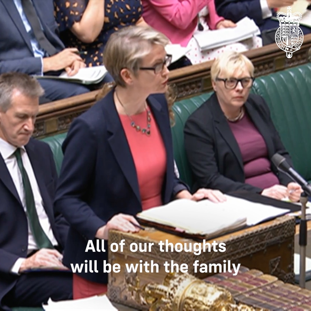 Home Secretary Yvette Cooper gave an update in the UK House of Commons on today's serious incident in Southport.