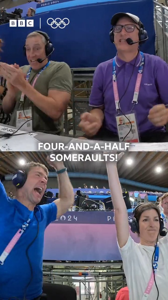 SCENES in the commentary box! 🤩 Here's how both BBC Sport & BBC Radio 5 Live saw Tom Daley & Noah Williams win a superb silver in the 10m platform synchronised diving 🥈 #BBCOlympics #Olympics #Paris2024 #TeamGB #Diving
