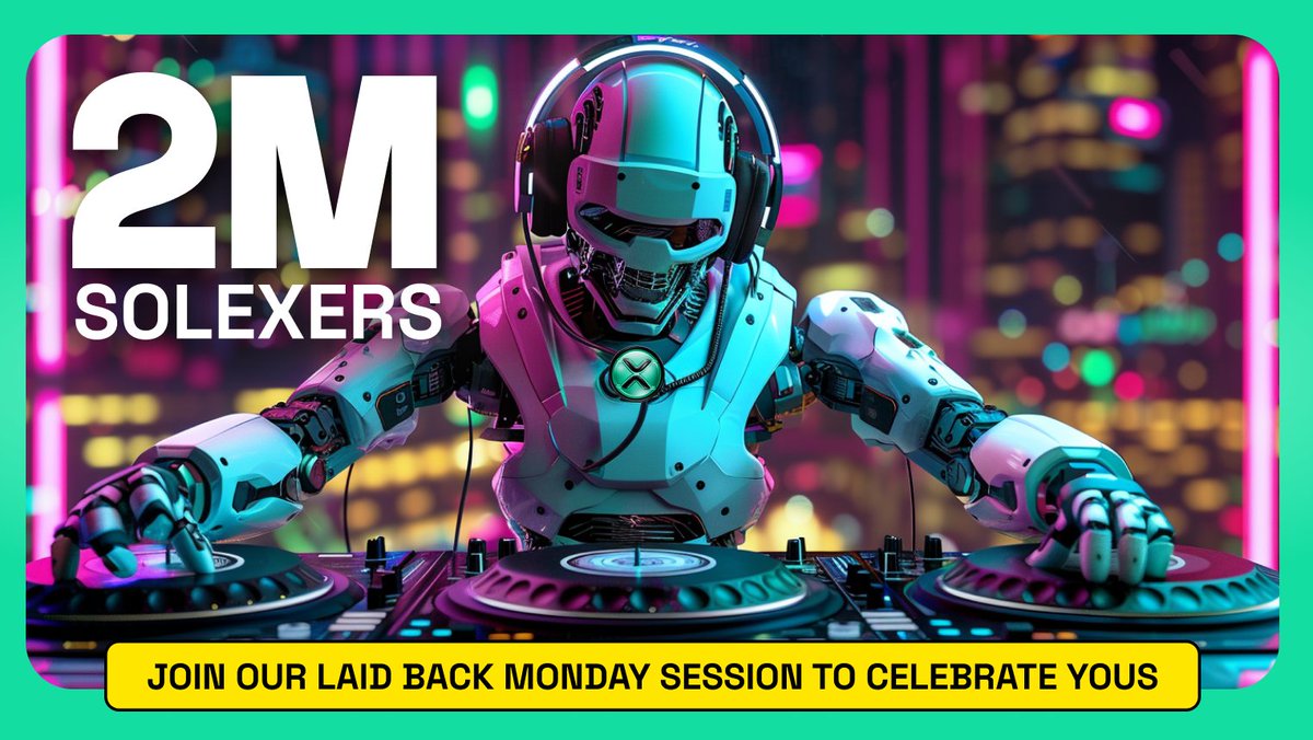 Two is what it takes to tango 💃🕺 TWO MILLION PEOPLE is what it takes to build a prediction market! That's one new Solexer nearly every second ⏱️👀 While you’re enjoying your Monday, join us for a chill vibes session to celebrate this wonderful occasion You lot inspire us!!!
