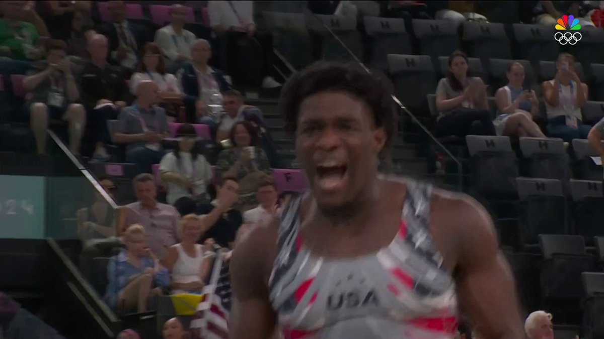 UNREAL floor routine from Frederick Richard. 😮 📺 #ParisOlympics on NBC and Peacock