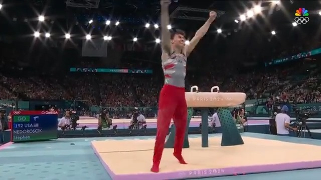 STEPHEN NEDOROSCIK DELIVERS ON POMMEL HORSE! 📺 #ParisOlympics on NBC and Peacock