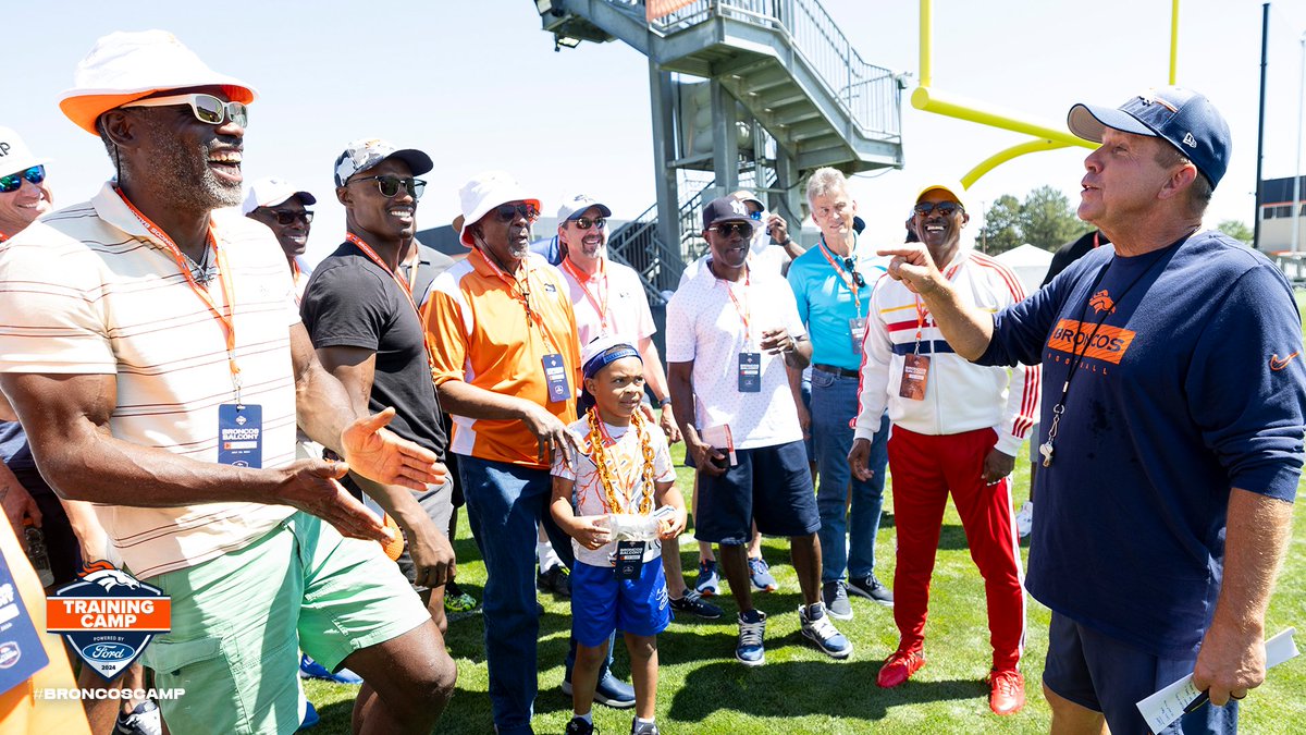 "You're the lifeblood of the program. ... [Owners Greg Penner &amp; Carrie Walton Penner] really want you guys to feel like you can come here and this is home." HC Sean Payton spoke to several former players during Alumni Day at #BroncosCamp: