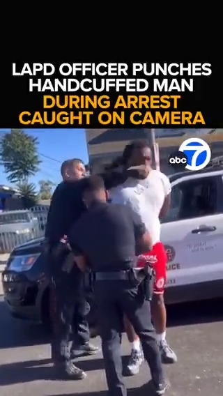 An LAPD officer is removed from field duty after video shows him punching a handcuffed suspect during a Watts arrest. Now, civil rights groups are demanding the DA file charges against the officer. The investigation and outrage - Tonight at 11 from ABC7