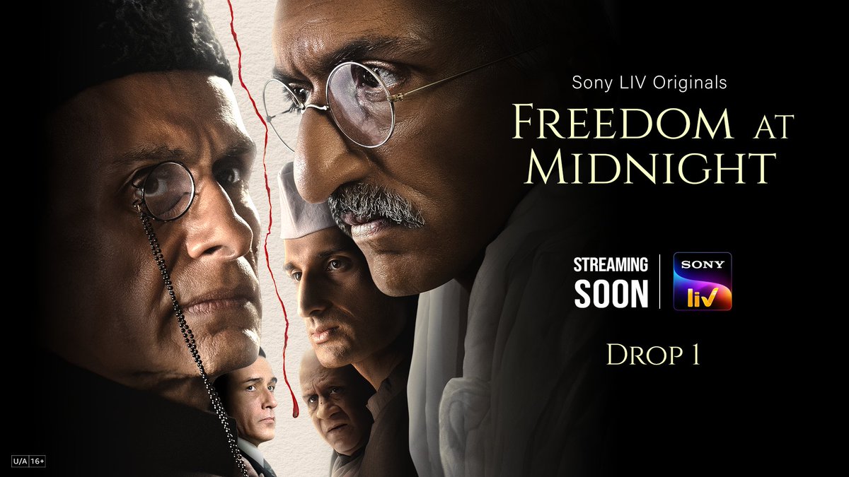 The history you may not know The history you should know. Presenting the first drop of the electrifying story of India's independence, based on the award-winning book by Dominique Lapierre and Larry Collins. #FreedomAtMidnight, streaming soon, on Sony LIV.