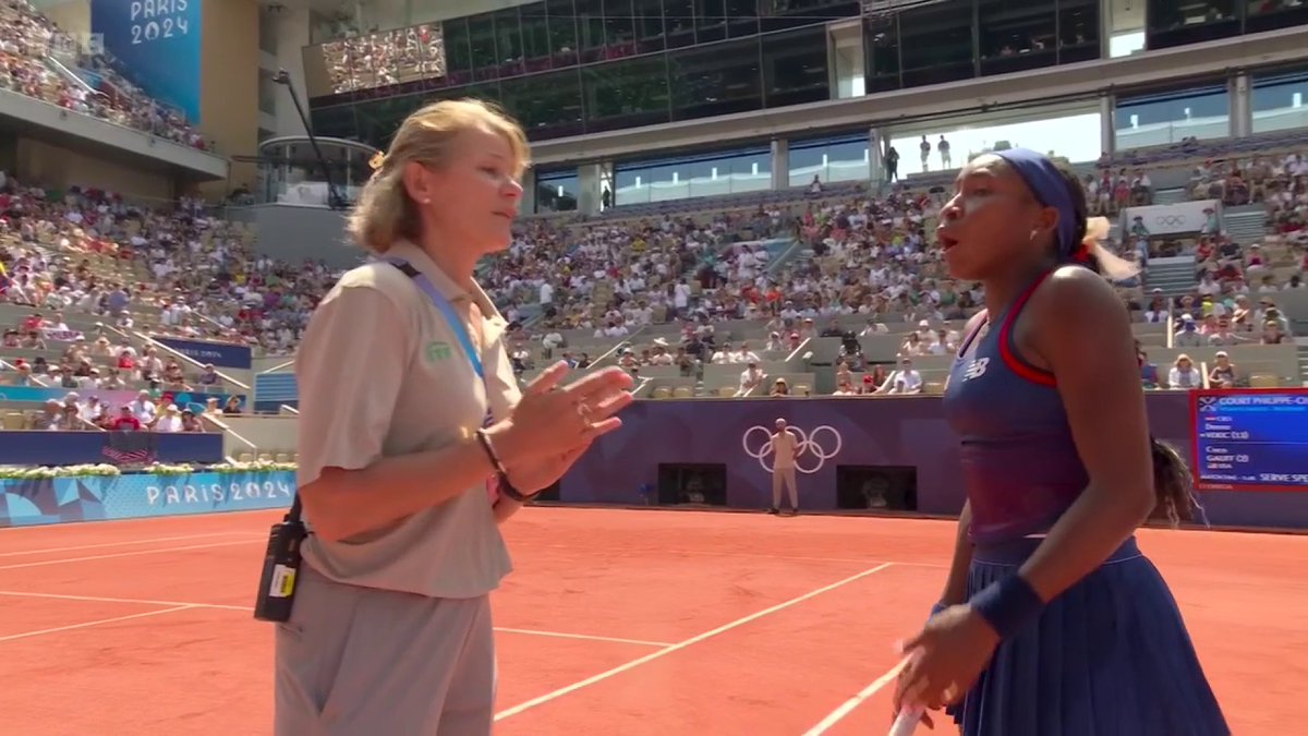🗣 "It always happens to me on this court... I have to advocate for myself every time." 😡 Coco Gauff furiously contested a ruling with the chair umpire as she was knocked out of the women's singles by Donna Vekic. #BBCOlympics #Olympics