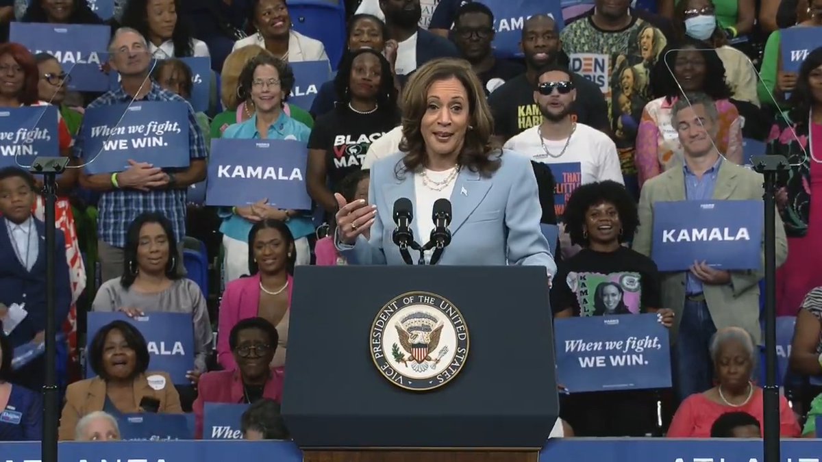 Vice President Harris: Momentum in this race is shifting and there are signs that Donald Trump is feeling it. He won't debate, but he and his running mate sure seem to have a lot to say about me. And by the way, don't you find some of their stuff to just be plain weird?