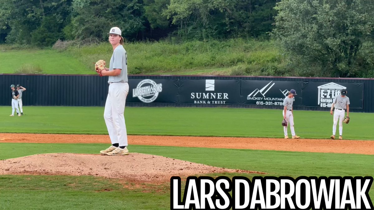 2025 MBA Athletics RHP Lars Dabrowiak (lars) has some big upside with his 6’7 - 240lb frame and located up to 89 mph while mixing in a 71-73 mph breaking ball during the Middle TN Prospects Showcase. #UNCOMMITTED