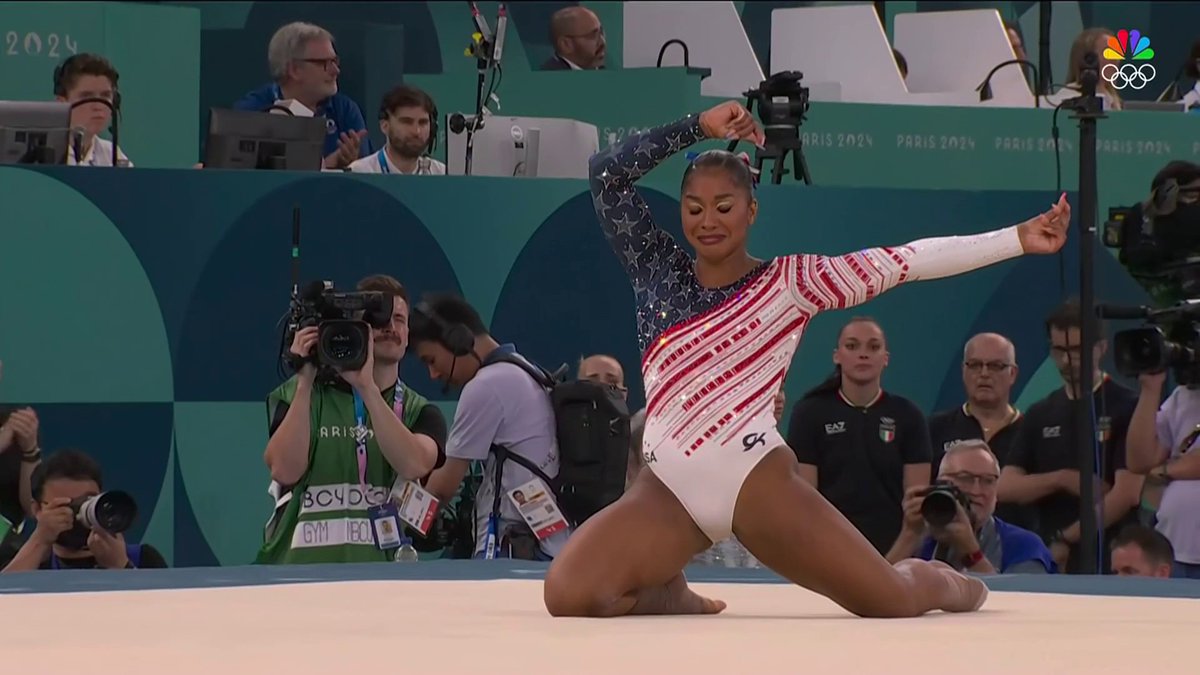 SHE IS THAT GIRL. 💫 Jordan Chiles left it all out on the mat! 📺 #ParisOlympics on NBC and Peacock