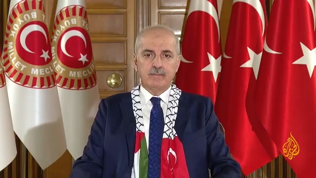 رئيس البرلمان التركي نعمان قورتولموش للجزيرة: اغتيال #هنية جريمة سياسية وحشية مدانة ويتعارض مع القوانين الدولية، وهناك دول داعمة ومشجعة لإسرائيل وجرائمها #حرب_غزة