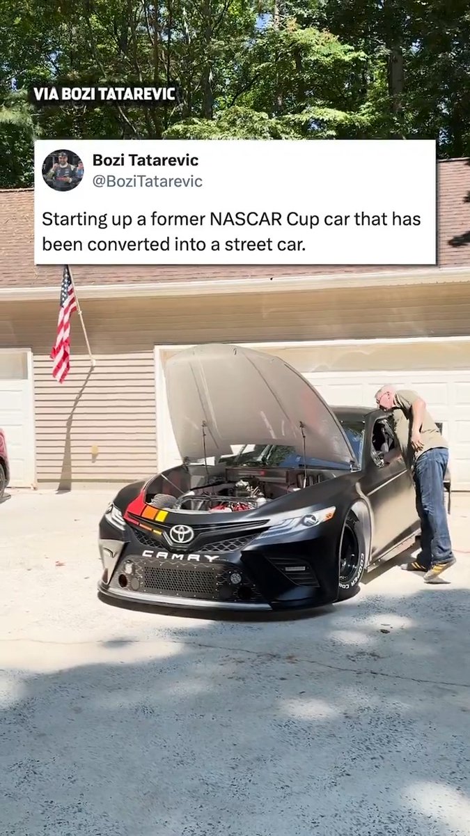 Not your average street-legal car: this one has 860 horsepower and raced in the NASCAR Cup Series. 🎥: Bozi Tatarevic