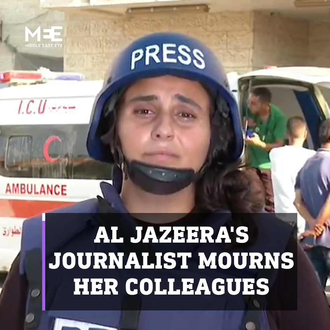 “We do everything. We wear our press jackets. We wear our helmets. But we have been targeted in normal places where normal citizens are.” Al Jazeera's journalist Hind Khoudary reports on the killing of her colleagues, journalist Ismail al-Ghoul and cameraman Rami al-Rifee, who were killed by an Israeli air strike that targeted their car in Gaza. Al-Ghoul and al-Rifee were targeted after they finished their coverage. They were on their way to al-Ahli Arab Hospital after being asked to leave the area by Israeli forces. The New York-based Committee to Protect Journalists has reported that 108 media workers have been killed as of July 5, making this the deadliest period since the group began gathering data in 1992.