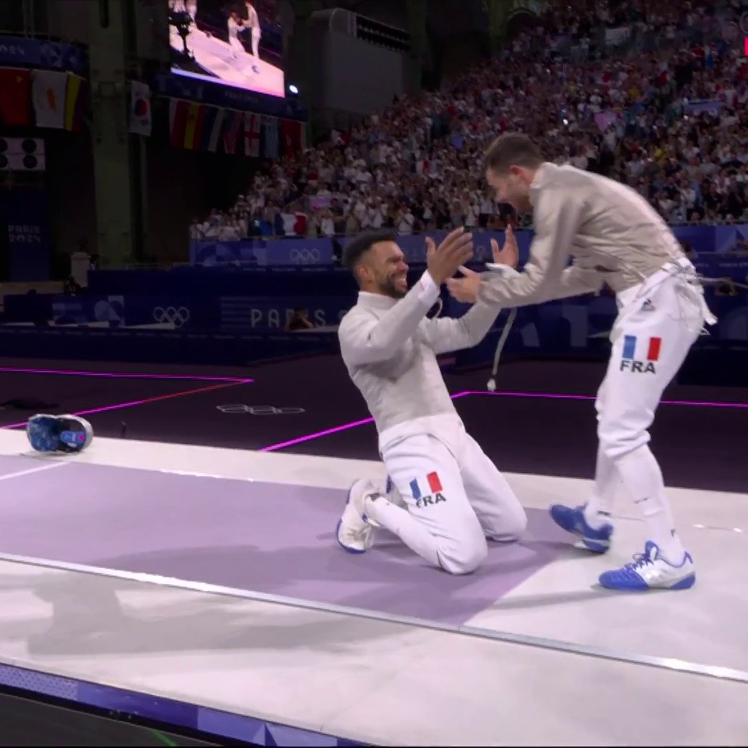 Le kangourou Sébastien Patrice, c'est mon coup de coeur de la journée Le sabreur français aura été MONUMENTAL ce mercredi. Boladé Apithy a sans doute fait son dernier combat. Quelle belle émotion 🇫🇷 #Paris2024 #Escrime