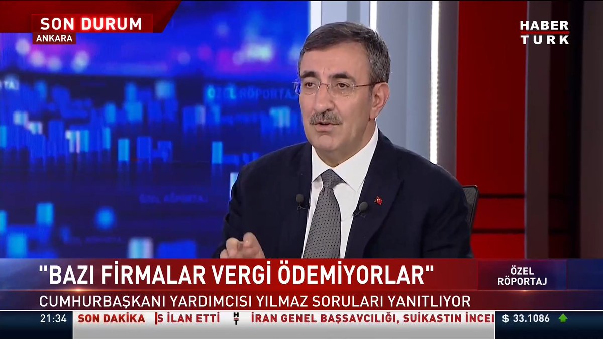 💬Cumhurbaşkanı Yardımcısı Cevdet Yılmaz: "Bazı firmalar gerçekten vergi ödemiyorlar."