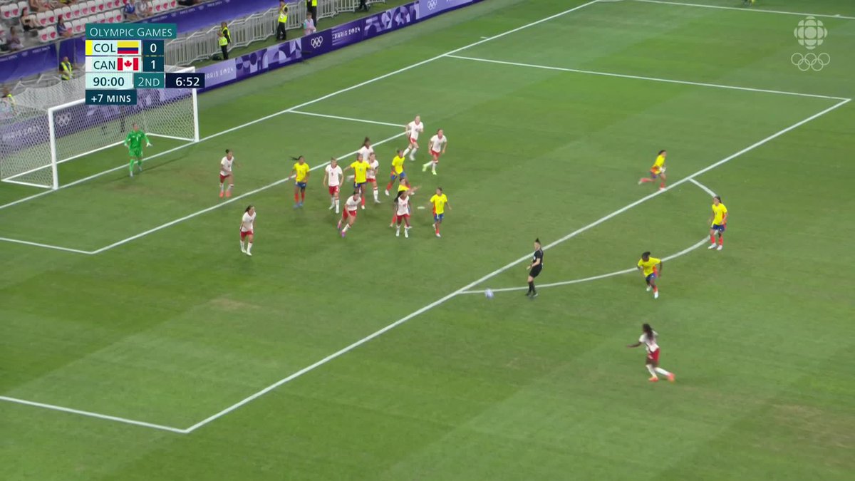 Through to the quarter-finals! ⚽ The defending Olympic champions have advanced after a 1-0 win over Colombia 🇨🇦 #TeamCanada | #Paris2024 | Radio-Canada Sports #rcsports #soccer