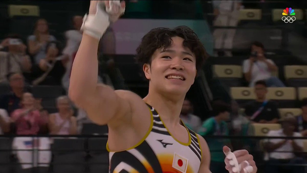 One final event for Olympic GOLD! 🇯🇵🥇 This high bar routine secured the men's Olympic all-around title for Japan's Shinnosuke Oka. 📺 #ParisOlympics on NBC and Peacock