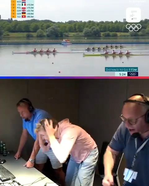 Wioślarze na medal, komentatorzy na medal! 🏅 Katarzyna Zillmann, Grzegorz Pajda i Paweł Rańda komentują brązowy medal wioślarzy 🇵🇱 #Paris2024 #HomeOfTheOlympics