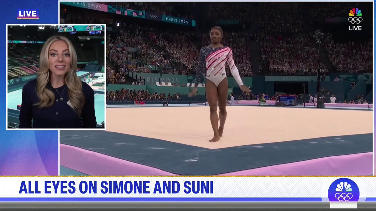 Samantha Peszek Samantha Peszek, an NBC commentator and 2008 silver medalist for Team USA, joins TODAY with a preview of what to expect from Simone Biles and Suni Lee as they prepare to face off in the all-around final at the 2024 Paris Olympics.