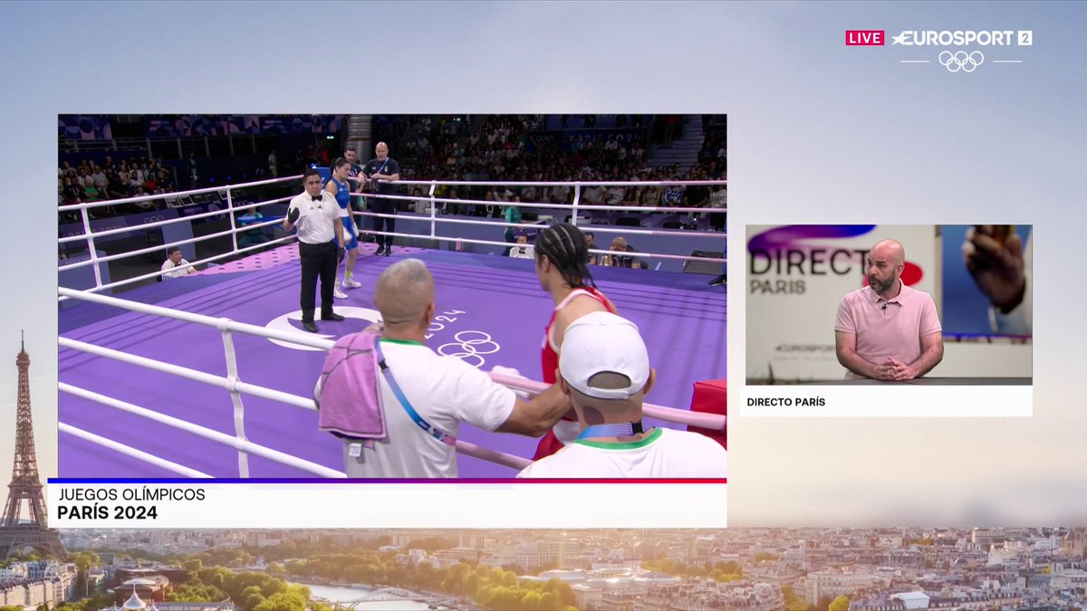 La polémica con la boxeadora Imane Khelif La italiana Ángela Carin abandona tras recibir dos fuertes golpes. El año pasado no superó test de género "Ya hay boxeadoras que están diciendo que no van a subir al cuadrilátero porque esto no es jugar en igualdad de condiciones" #Paris2024