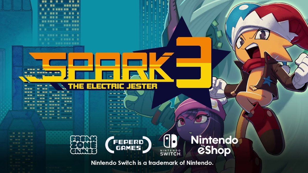 Jump into the high-velocity platforming action of Spark the Electric Jester 3, available now from #NintendoSwitch #eShop!
