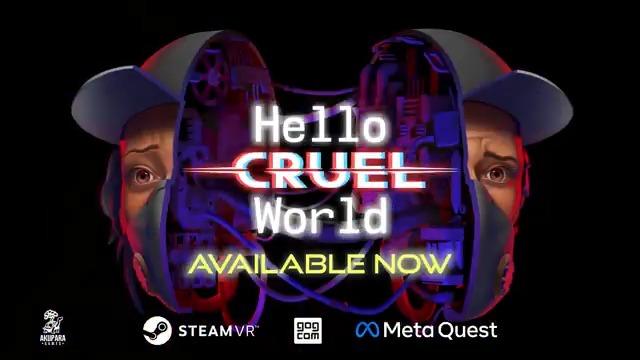 Our in-house horror title, 🩸Hello Cruel World, is available NOW on Meta Quest & SteamVR! It's just another day for you and your stream chat in the abandoned 🦀Crab n' Grab. Well, you, your chat, and the woman on the monitor, trapped in a torture-test & seeking help.