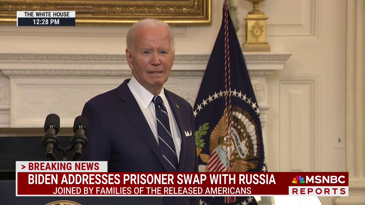 Reporter: "Trump has said repeatedly that he could have gotten the hostages out without giving anything in exchange. What do you say to that? What do you say to former President Trump now?" President Biden: "Why didn't he do it when he was president?"