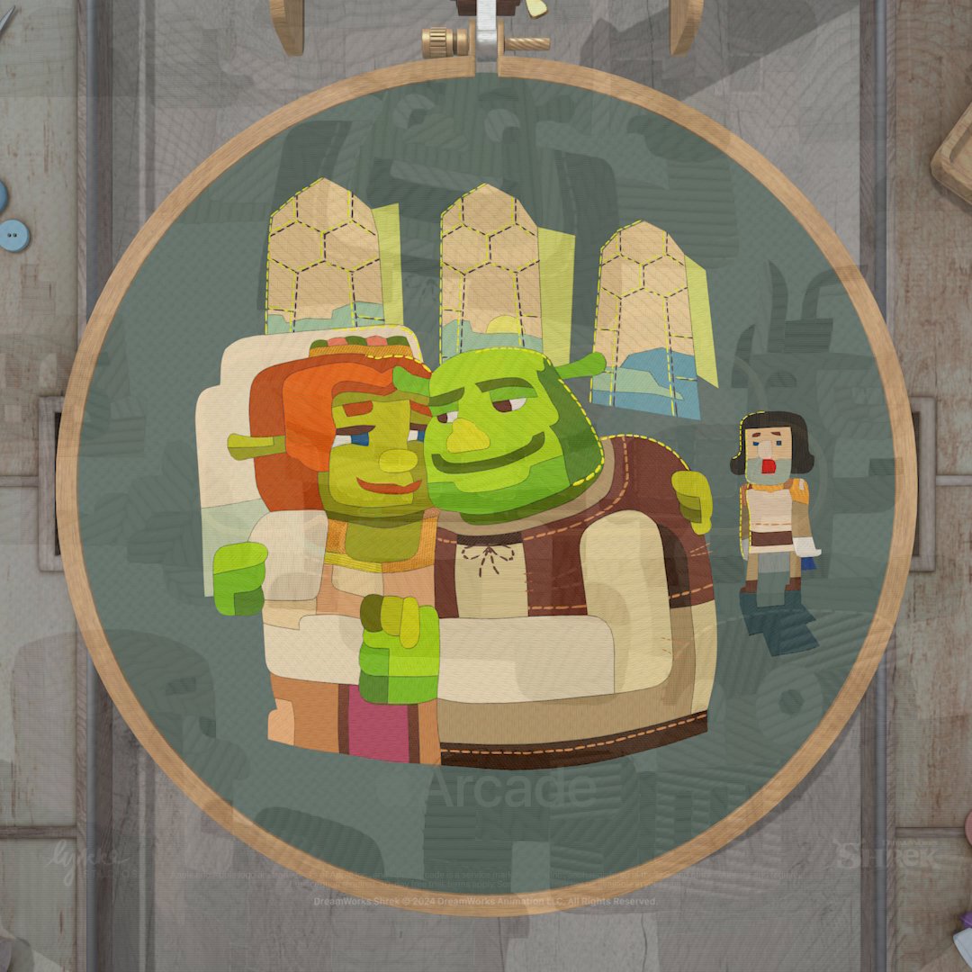 DreamWorks Shrek embroidery puzzles are now available in stitch! In this update, you can stitch together the masterpieces inspired by iconic movie scenes and check out hundreds of other fun patterns. Available on Apple Arcade: