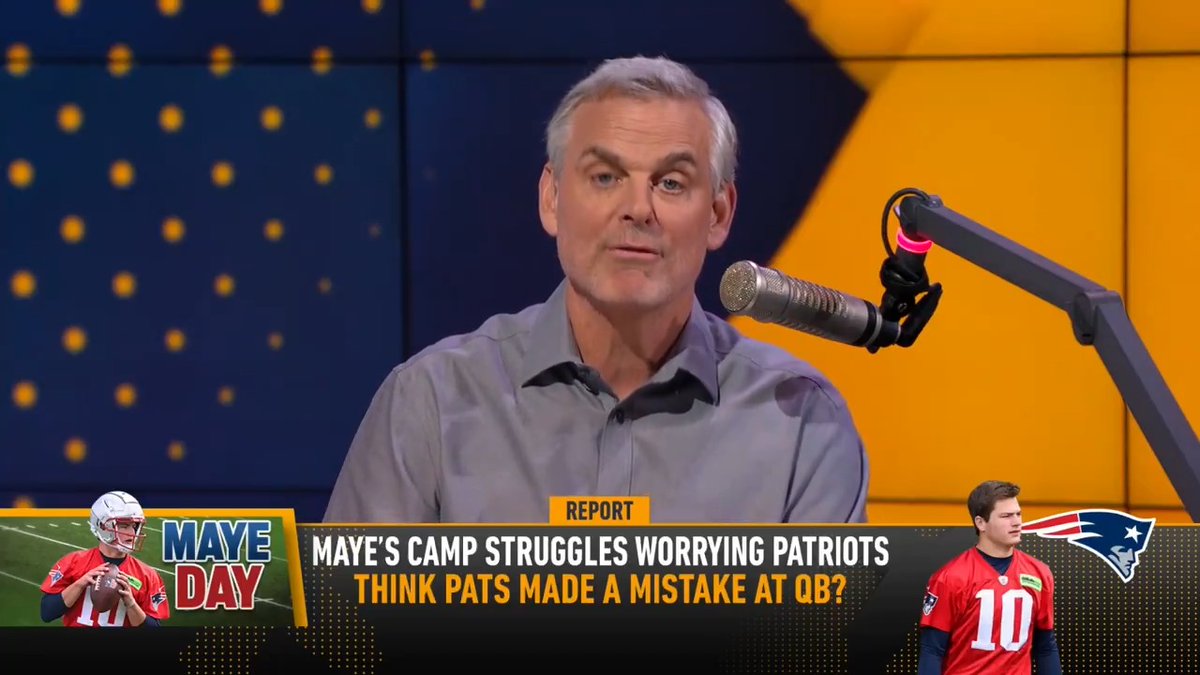 Drake Maye is reportedly struggling at Patriots camp... "Don't be shocked if Joe Milton wins this job." — @ColinCowherd