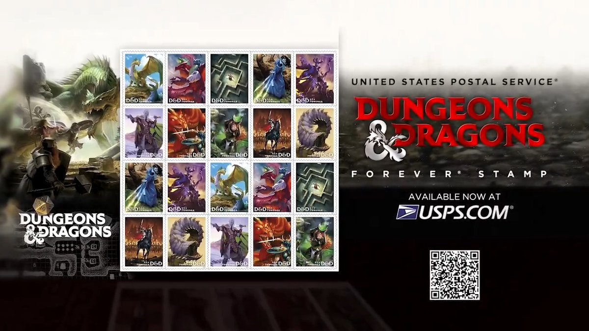 U.S. Postal Service celebrates 50 years of DUNGEONS & DRAGONS with new stamp 📬#danddstamps Dungeons & Dragons