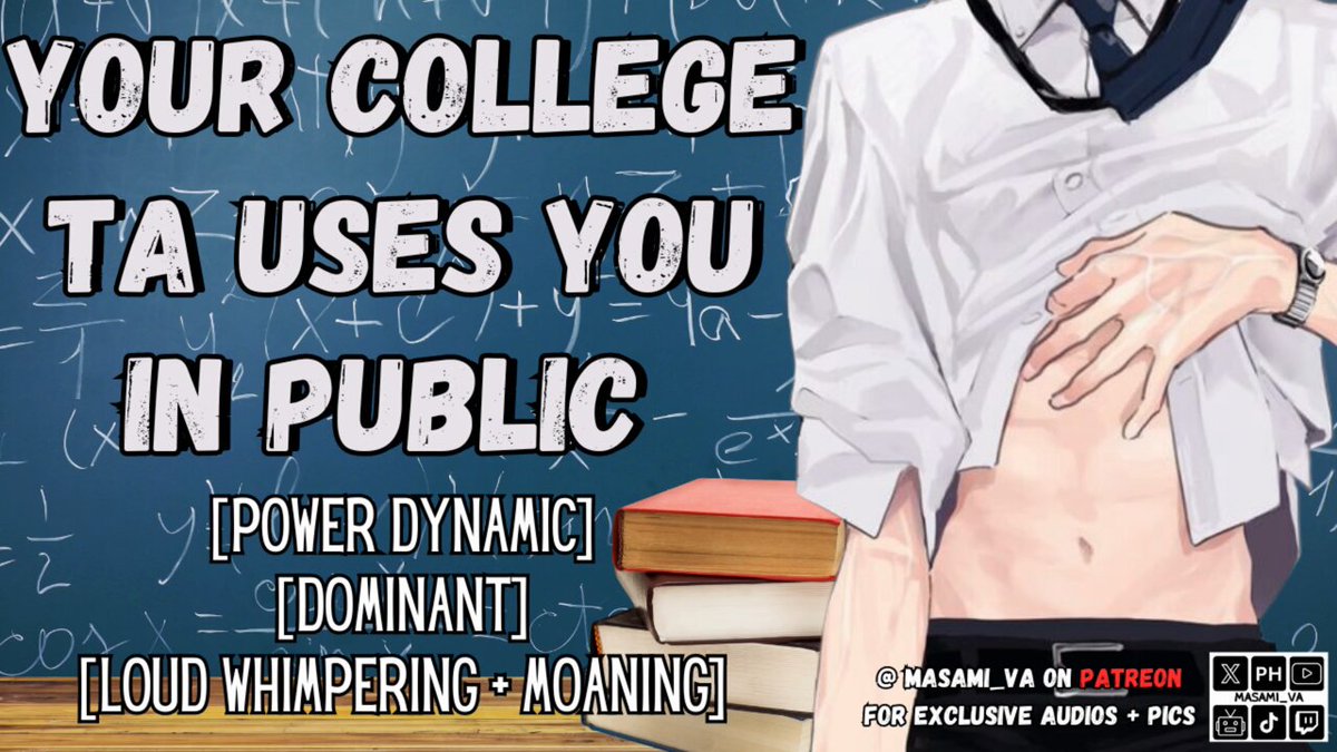 Your College TA Uses You In Public To Boost Your Grade! 📚🍎 Full Audio 🔗: nsfwtwt | male moaning | whimpering audio | public breeding | verbal dirty talk | fingering | blowjob