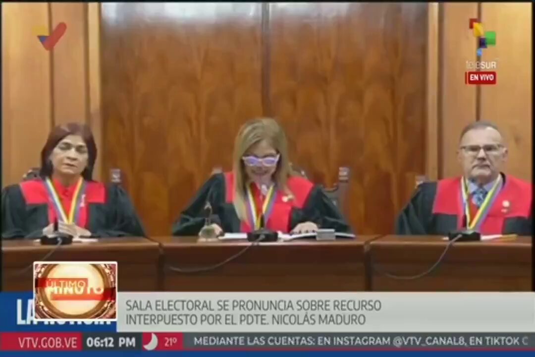 Venezuela, Tribunal Supremo de Justicia admite el recurso de amparo interpuesto por Maduro y convoca a todos los candidatos presidenciales a presentarse y presentar todas las actas... ¿Donde estás Maria Corina, donde estás Edmundo Gonzalez? ...jaque mate a la mentira!