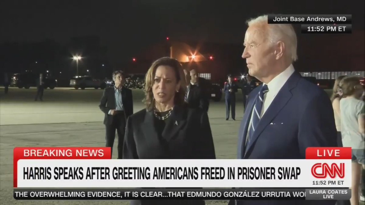 Vice President Harris: This is an extraordinary day and I'm very thankful for our president. This is an extraordinary testament to the importance of having a president who understands the power of diplomacy and strengthening alliances. This is an incredible day and you can see it in the families and in their eyes
