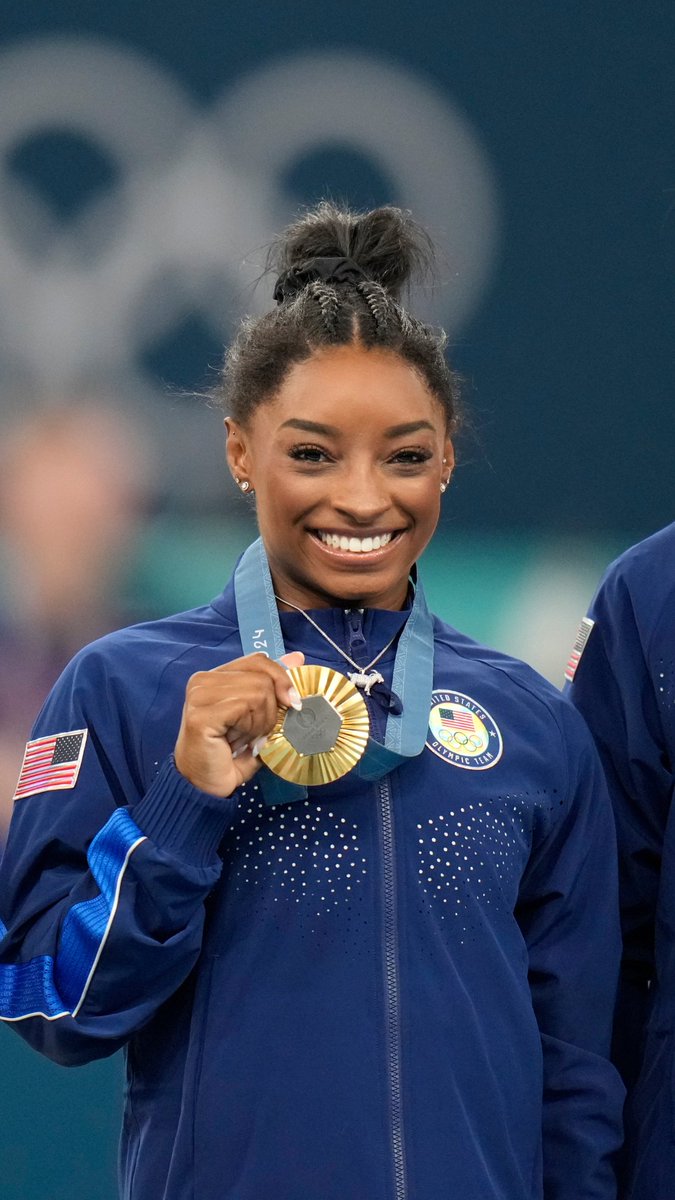 Simone Biles said she talked with her therapist before winning Thursday’s all-around gymnastics final at the Paris Olympics. The gymnast, who is an advocate for mental health, also met virtually with her therapist Tuesday before the U.S. won gold in the team final.