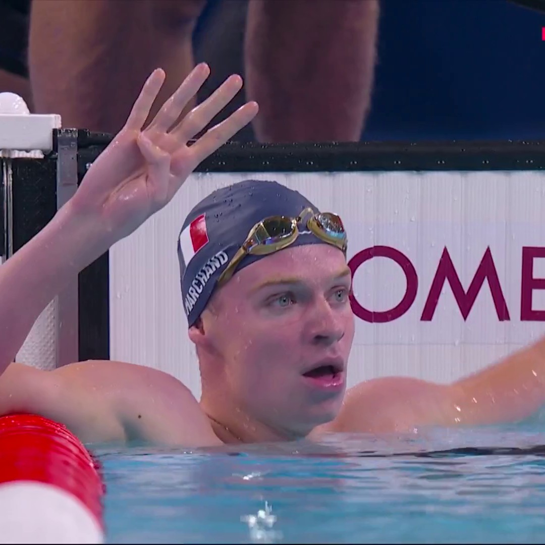 🇫🇷 Léon 𝕄𝕒𝕣𝕔𝕙𝕒𝕟𝕕 s'offre une quatrième médaille d'or ! 🏅 Le prodige français s'impose sur le 200m 4 nages 👏 𝕀ℕℂℝ𝕆𝕐𝔸𝔹𝕃𝔼 ! #Paris2024, en intégralité sur Eurosport avec Max, Canal+ et nos partenaires de distribution