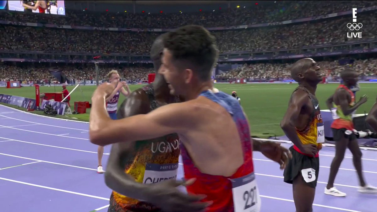 You HAVE to watch this finish by American Grant Fisher in the men's 10,000m final! 😱 #ParisOlympics 📺 NBC, E! and Peacock