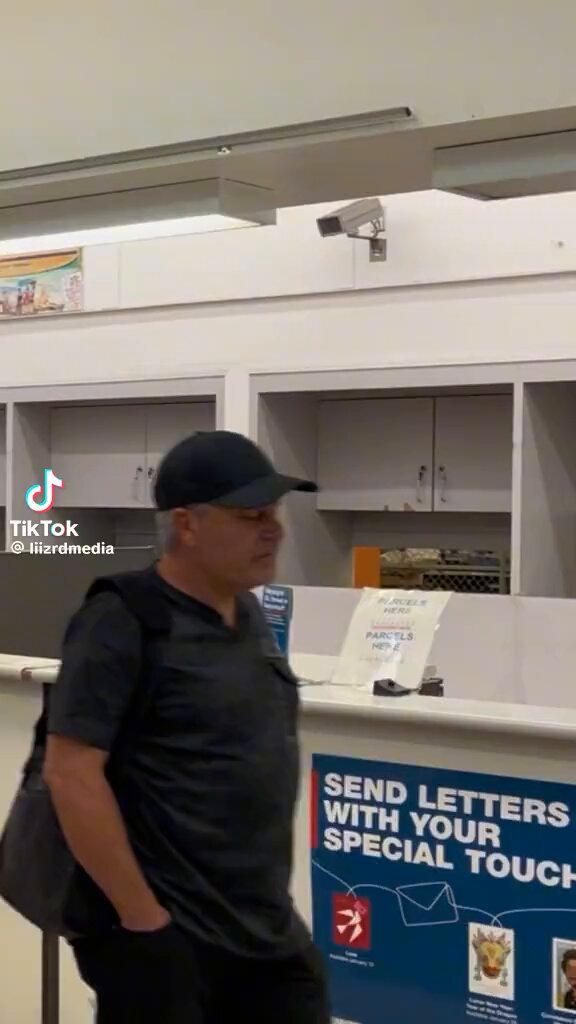 The Fonz gets shoulder-checked at the post office