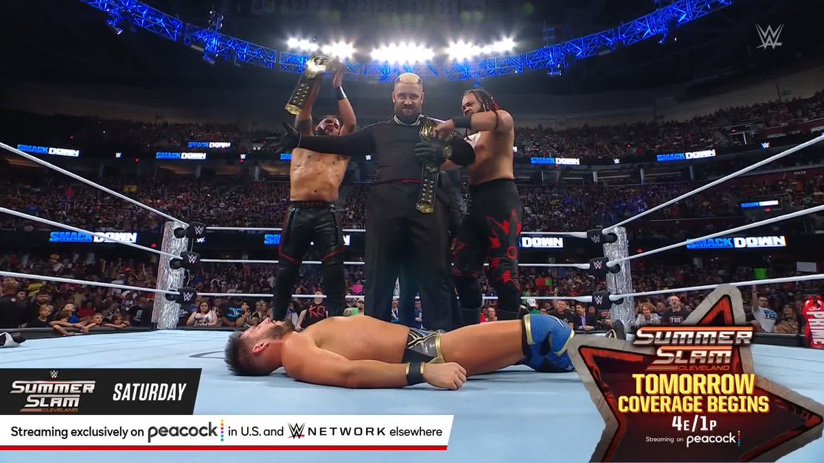 ☝️☝️☝️ Will @SoloSikoa also bring home the Undisputed WWE Championship to #TheBloodline TOMORROW at #SummerSlam?! #SmackDown