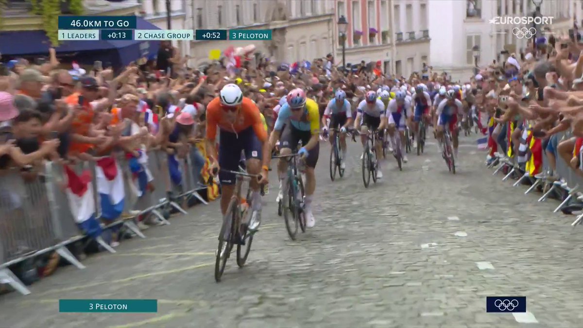๐๐ ๐๐๐๐๐ ๐๐๐๐๐๐ ๐ ๐๐ ๐๐๐๐๐๐๐๐๐๐ ๐ฅ Van der Poel arranca en el primer paso por Montmartre a 46 kilรณmetros de meta y se encuentra con la respuesta inmediata de Van Aert. ๐บ Lo estรกs viendo en Eurosport.es 1 y HBO Max Espaรฑa ๐. #Paris2024 | #cycling