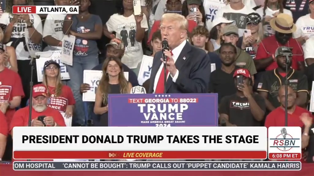 Trump blames “the school administration” for hundreds of empty seats at his rally (Vice President Harris filled every seat in this same arena four days ago)