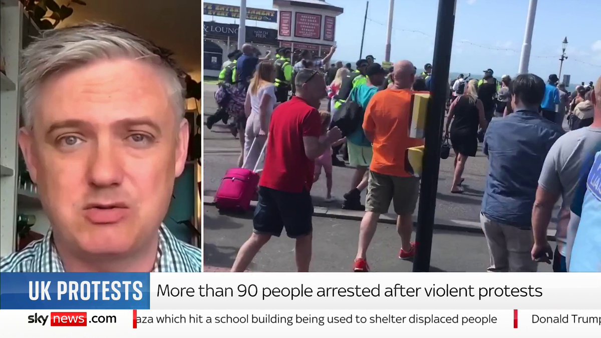 More than 90 people have been arrested after protests turned violent in towns and cities across the UK. The government’s independent adviser on political violence, Lord Walney, analyses what sparked the disruption. 📺 Sky 501, Virgin 602, Freeview 233