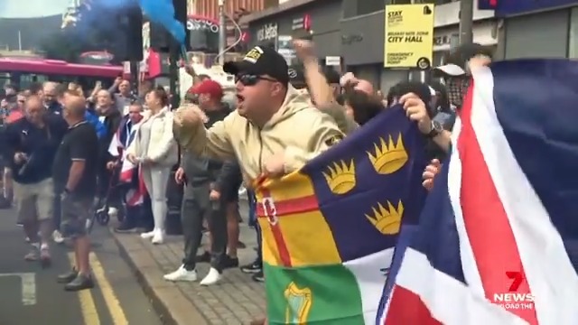A fresh wave of violence is sweeping across the UK with more police officers injured and buildings set alight, in a night of rioting. Far right, anti-immigration groups have capitalised on the murders of three little girls to push their agenda, as misinformation spreads online. Jacinta Lee #7NEWS