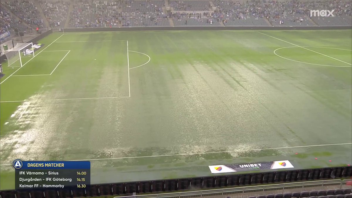 Avsparken mellan Djurgården och IFK Göteborg blir framskjuten pga kraftigt regn 🌧️ 📲 Se matchen på Max
