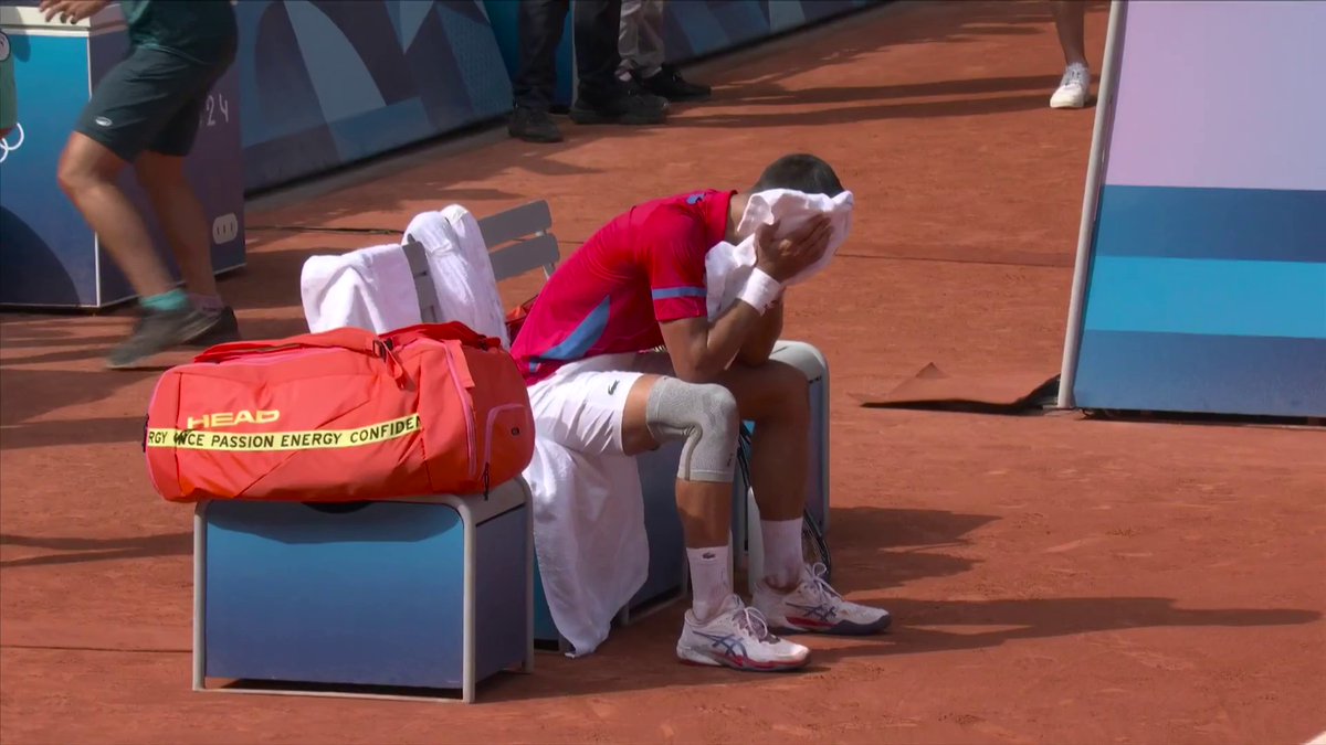 A lifelong dream realized. 🥹 Novak Djokovic is overcome by emotion after winning his first Olympic gold medal. #ParisOlympics