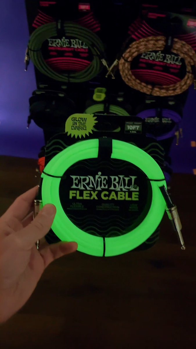 Charge your cables outside and watch them glow! New Ernie Ball Glow-in-the-Dark Flex Cables are here.
